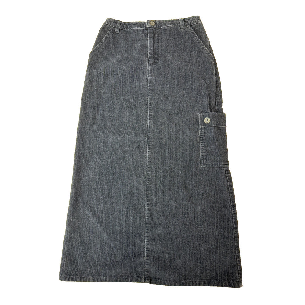 Vintage Hang Ten Blue Corduroy Cargo Midi Skirt 90s Utility Grunge Skirt Small